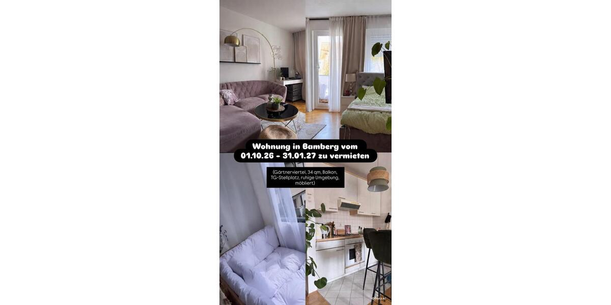 Etagenwohnung Bamberg Bamberg-Ost - 1 Zimmer, 34 m&sup2;, 600&euro; | Angebot:27570761