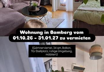 Wohnung Bamberg Bamberg-Ost - 1 Zimmer, 34 m&sup2;, 600&euro; | Angebot:27570761