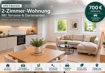 Wohnung Mühlhausen - 2 Zimmer, 54 m&sup2;, 700&euro; | Angebot:27545090