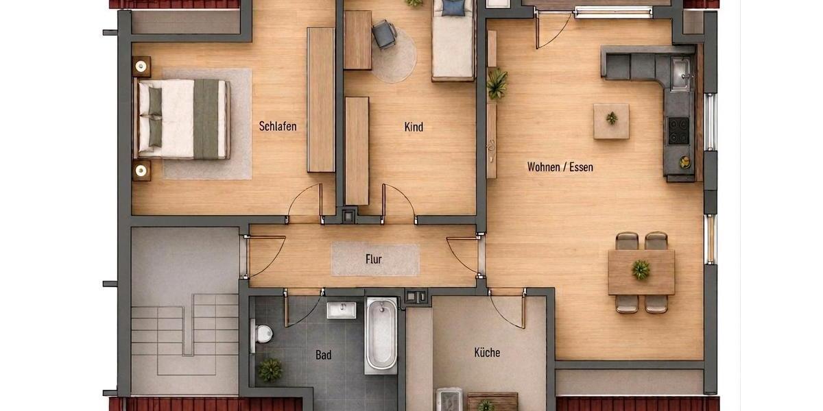 Dachgeschoßwohnung Heßdorf - 3 Zimmer, 88 m&sup2;, 970&euro; | Angebot:27569010